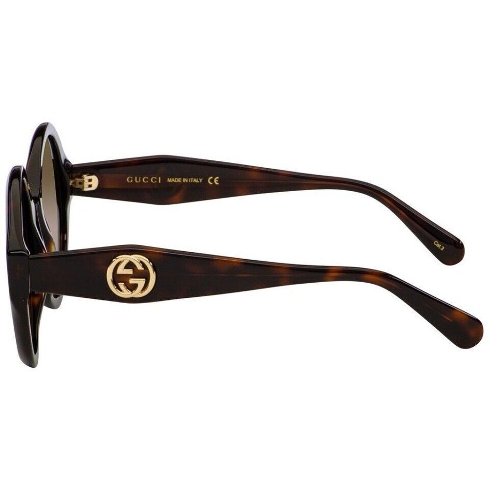 Gucci GG0797S 002 Women Round Sunglasses in Acetate Frame w/Brown Gradient Lens - Picture 5 of 6